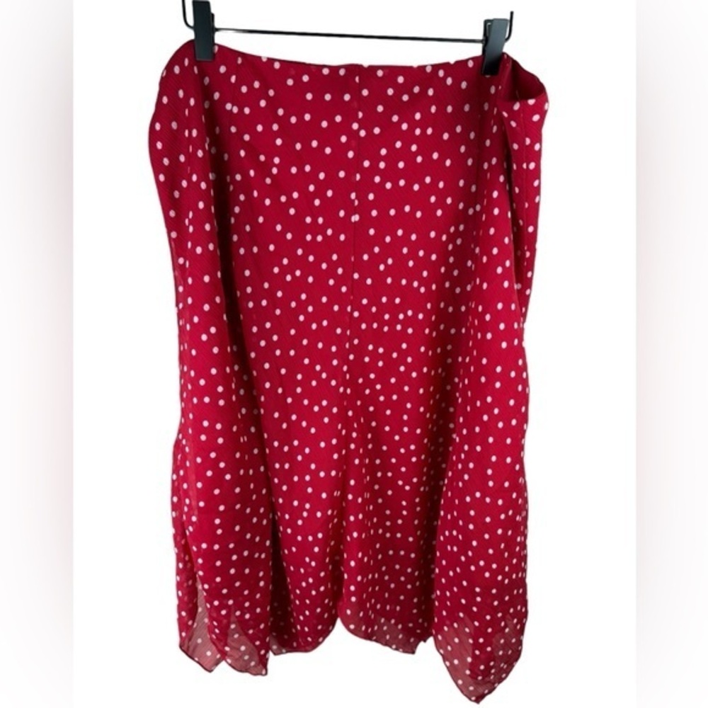 George Me women’s red and white polka dot handkerchief hem pull on skirt size 18
